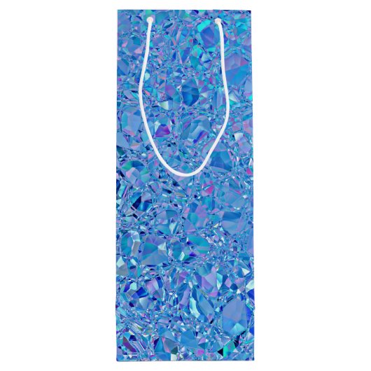 Abstracte Crystal Turquoise en Blue Wijn Cadeautas (Achterkant)
