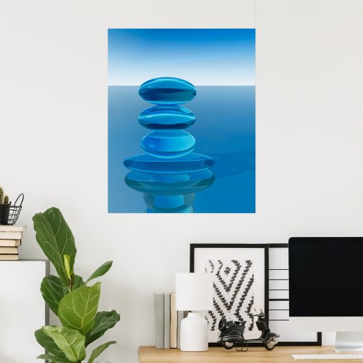 Abstracte Crystal Zen Poster (Thuiskantoor)