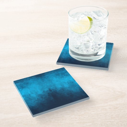 Abstracte Crystallized Blue Background Glazen Onderzetter (Schuin)