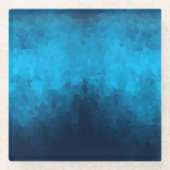Abstracte Crystallized Blue Background Glazen Onderzetter (Voorkant)