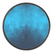 Abstracte Crystallized Blue Background Hockey Puck (Voorkant)