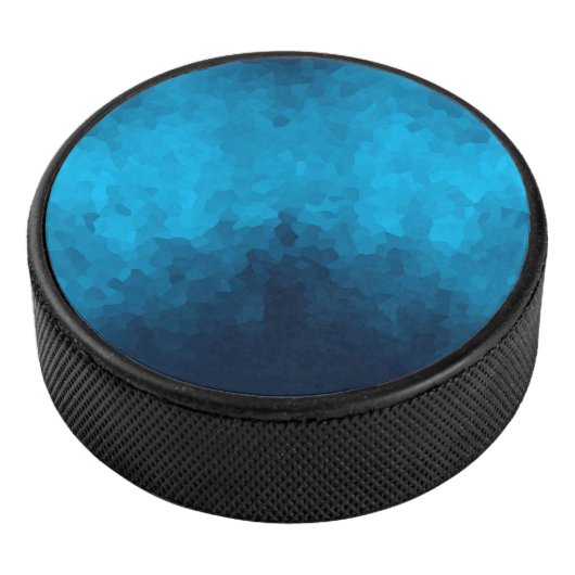 Abstracte Crystallized Blue Background Hockey Puck (3/4)