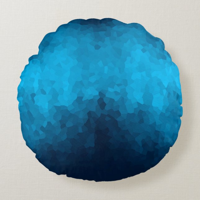 Abstracte Crystallized Blue Background Rond Kussen (Voorkant)