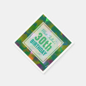 Abstracte Cubist Shapes 30th Birthday Paper Napkin Servetten (Hoek)