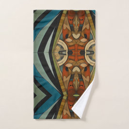Abstracte Cubistische Geïnspireerde Art Deco 5 Bad Handdoek