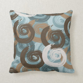 Abstracte Curven Blauwgroen Kussen