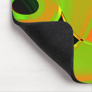 Abstracte curven in limoengroen met oranje bad muismat