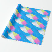 Abstracte curven minimalistisch patroon cadeaupapier (Uitgerold)