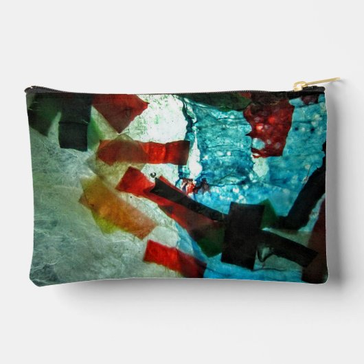 Abstracte Cut Naaizak, Abstracte blauwe tas, Kunst Etui (Achterkant)