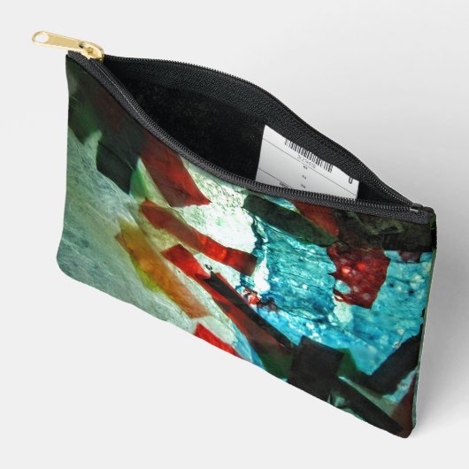 Abstracte Cut Naaizak, Abstracte blauwe tas, Kunst Etui (Open)