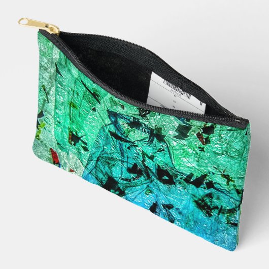 Abstracte Cut Naaizak, Abstracte blauwe tas, Kunst Etui (Open)