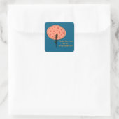 Abstracte Cute Fruitboom Vierkante Sticker (Tas)
