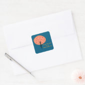 Abstracte Cute Fruitboom Vierkante Sticker (Envelop)