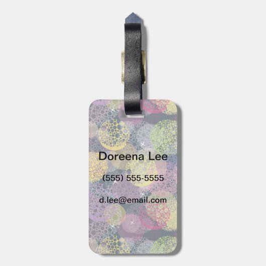 Abstracte Cute Polka Dot Circle Bagagelabel (Achterkant verticaal)