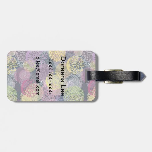 Abstracte Cute Polka Dot Circle Bagagelabel (Achterkant horizontaal)