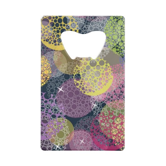 Abstracte Cute Polka Dot Circle Creditkaart Flessenopener (Voorkant)