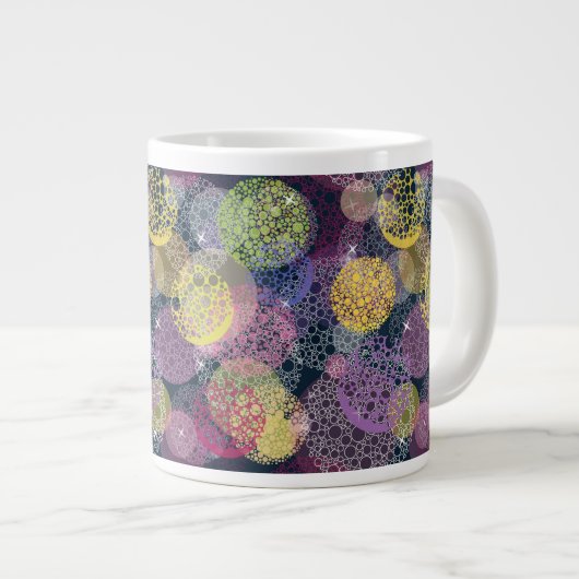 Abstracte Cute Polka Dot Circle Grote Koffiekop (Voorkant rechts)