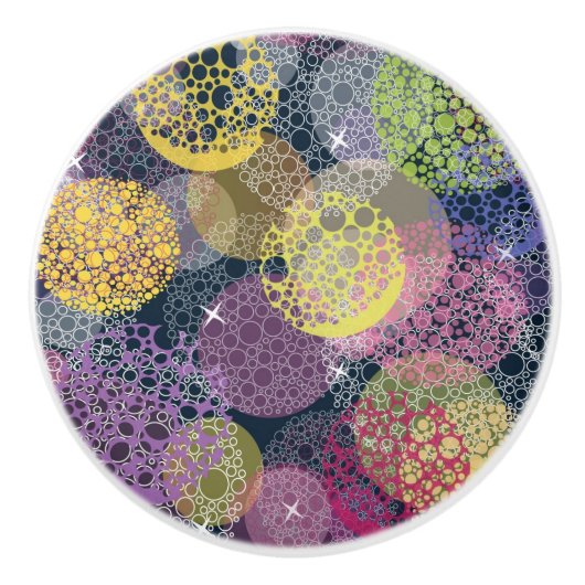 Abstracte Cute Polka Dot Circle Keramische Knop (Voorkant)