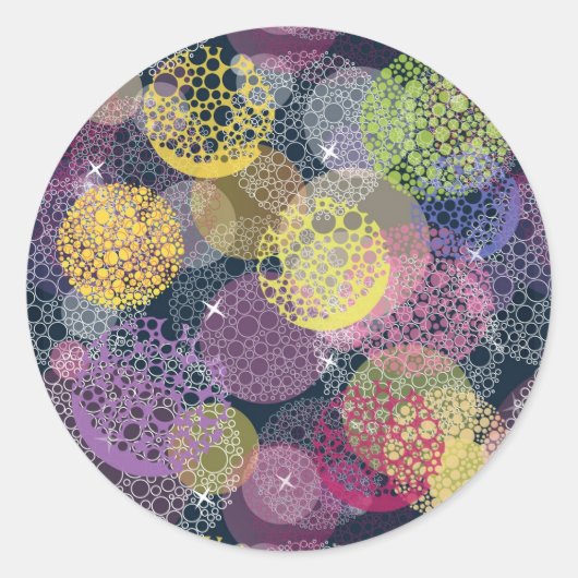 Abstracte Cute Polka Dot Circle Ronde Sticker (Voorkant)