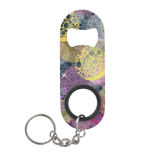 Abstracte Cute Polka Dot Circle Sleutelhanger Flessenopener (Voorkant)