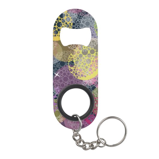 Abstracte Cute Polka Dot Circle Sleutelhanger Flessenopener (Achterkant)