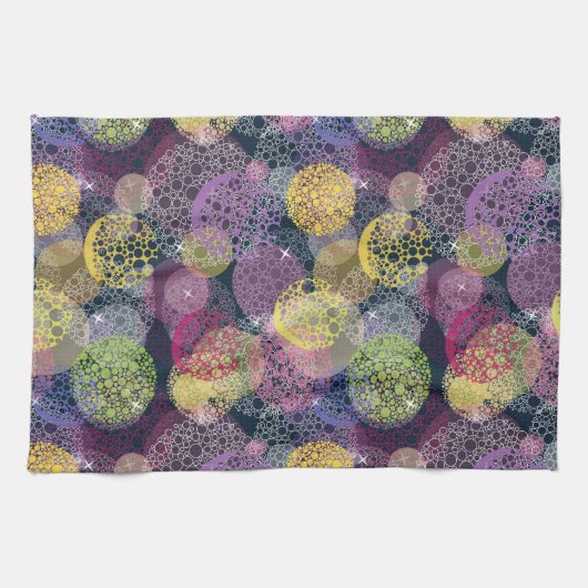 Abstracte Cute Polka Dot Circle Theedoek (Horizontaal)