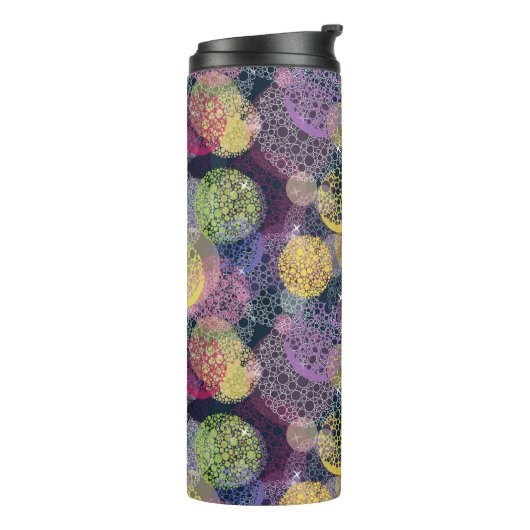 Abstracte Cute Polka Dot Circle Thermosbeker (Gedraaid links)