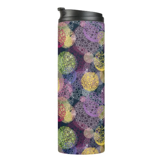 Abstracte Cute Polka Dot Circle Thermosbeker (Geroteerd rechts)