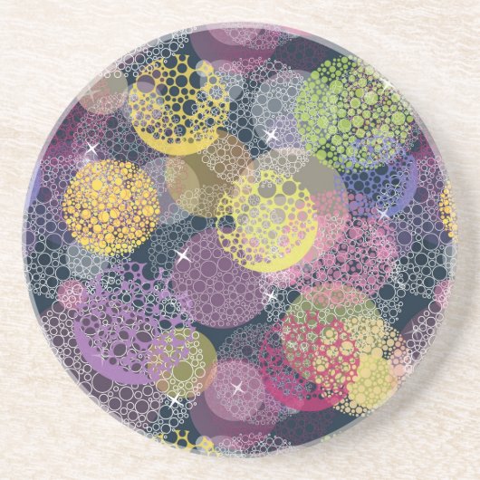 Abstracte Cute Polka Dot Circle Zandsteen Onderzetter (Voorkant)