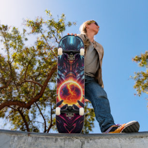 Abstracte Cyber Kosmische Beschermer Futuristische Persoonlijk Skateboard