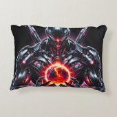 Abstracte Cyber Kosmische Bewaker Futuristische Ro Accent Kussen (Achterkant)
