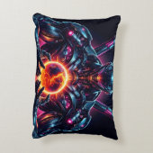 Abstracte Cyber Kosmische Bewaker Futuristische Ro Accent Kussen (Achterkant (Verticaal))