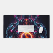 Abstracte Cyber Kosmische Bewaker Futuristische Ro Bureaumat (Keyboard & Muis)