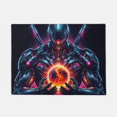 Abstracte Cyber Kosmische Bewaker Futuristische Ro Deurmat (Voorkant)
