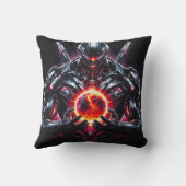 Abstracte Cyber Kosmische Bewaker Futuristische Ro Kussen (Achterkant)