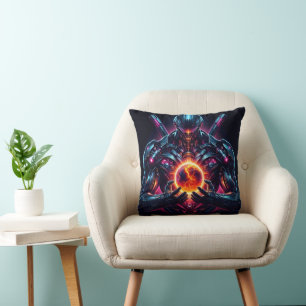 Abstracte Cyber Kosmische Bewaker Futuristische Ro Kussen