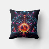 Abstracte Cyber Kosmische Bewaker Futuristische Ro Kussen (Achterkant)
