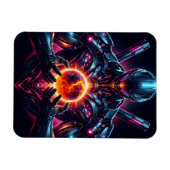 Abstracte Cyber Kosmische Bewaker Futuristische Ro Magneet (Horizontaal)