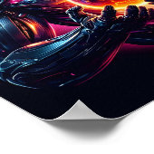 Abstracte Cyber Kosmische Bewaker Futuristische Ro Poster (Hoek)