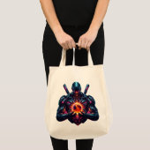 Abstracte Cyber Kosmische Bewaker Futuristische Ro Tote Bag (Voorkant (product))