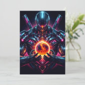 Abstracte Cyber Kosmische Garde Futuristische Robo Aankondiging (Staand voorkant)