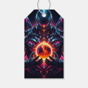 Abstracte Cyber Kosmische Gardiaan Futuristische R Cadeaulabel