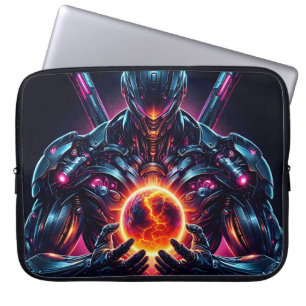 Abstracte Cyber Kosmische Gardiaan Futuristische R Laptop Sleeve