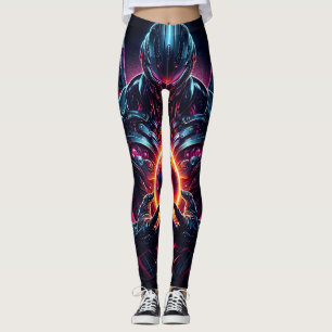 Abstracte Cyber Kosmische Gardiaan Futuristische R Leggings