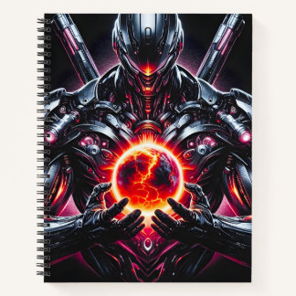 Abstracte Cyber Kosmische Gardiaan Futuristische R Notitieboek