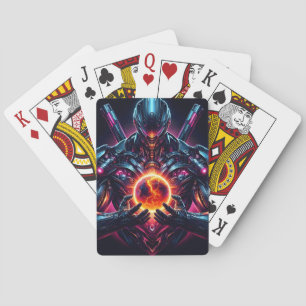 Abstracte Cyber Kosmische Gardiaan Futuristische R Pokerkaarten