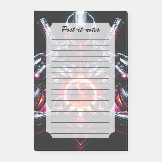 Abstracte Cyber Kosmische Gardiaan Futuristische R Post-it® Notes (Voorkant)