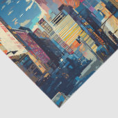 Abstracte cyberpunk stadsgezicht skyline (4) tissuepapier (Detail)