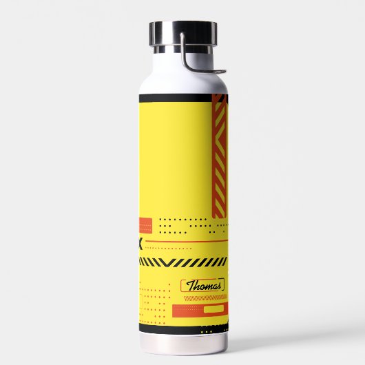 Abstracte cyberpunk stijlvolle achtergrond waterfles (Links)