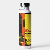 Abstracte cyberpunk stijlvolle achtergrond waterfles (Rechts)